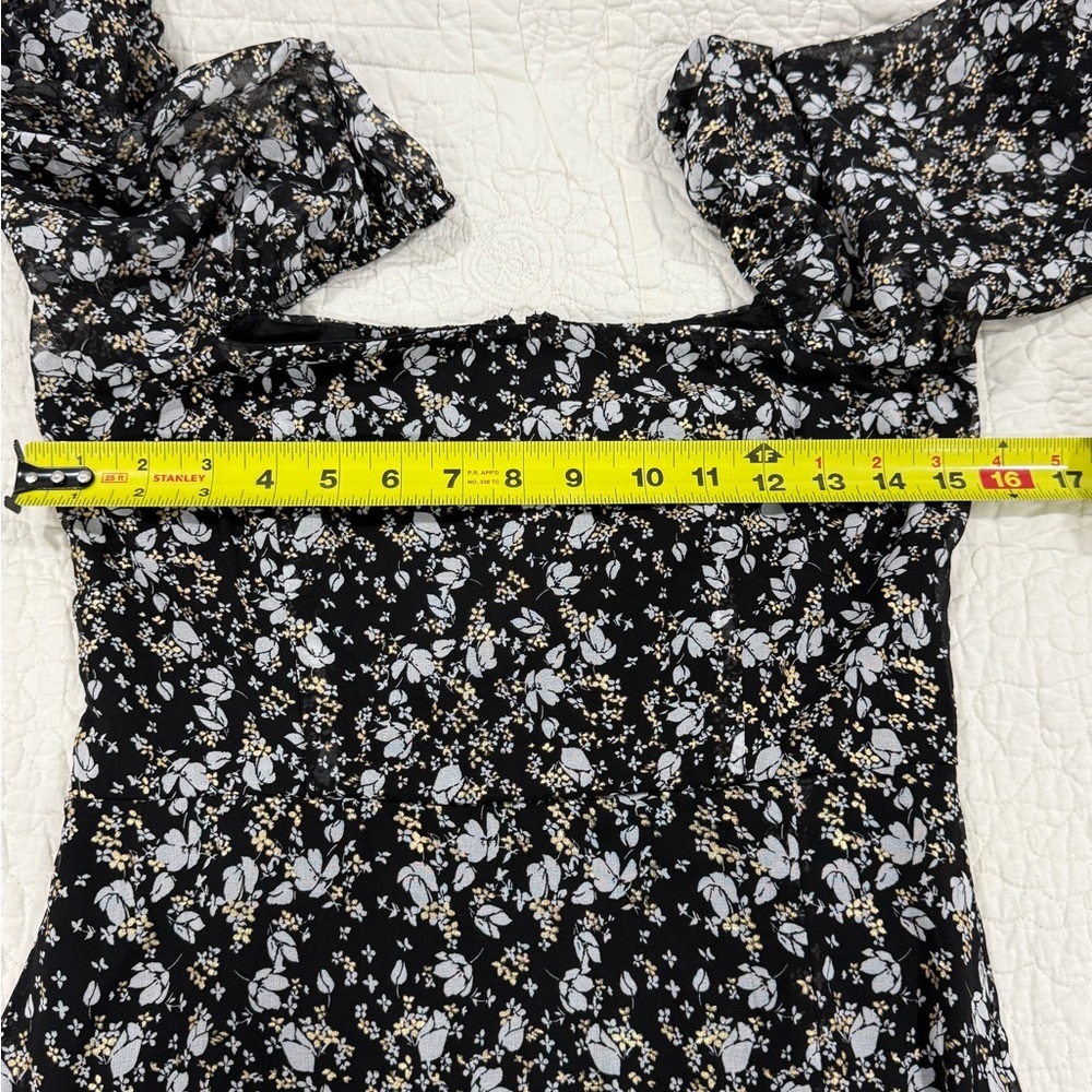 AUDREY PARKS + Francesca's Womens Black Floral Long Sleeve Dress SizeS - Picture 6 of 11